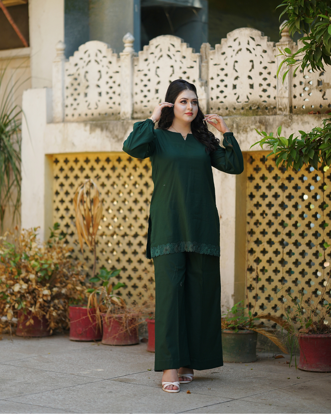 Zareen — Deep Forest Green 2-Piece Set