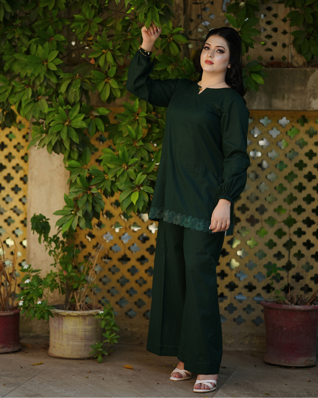 Zareen — Deep Forest Green 2-Piece Set