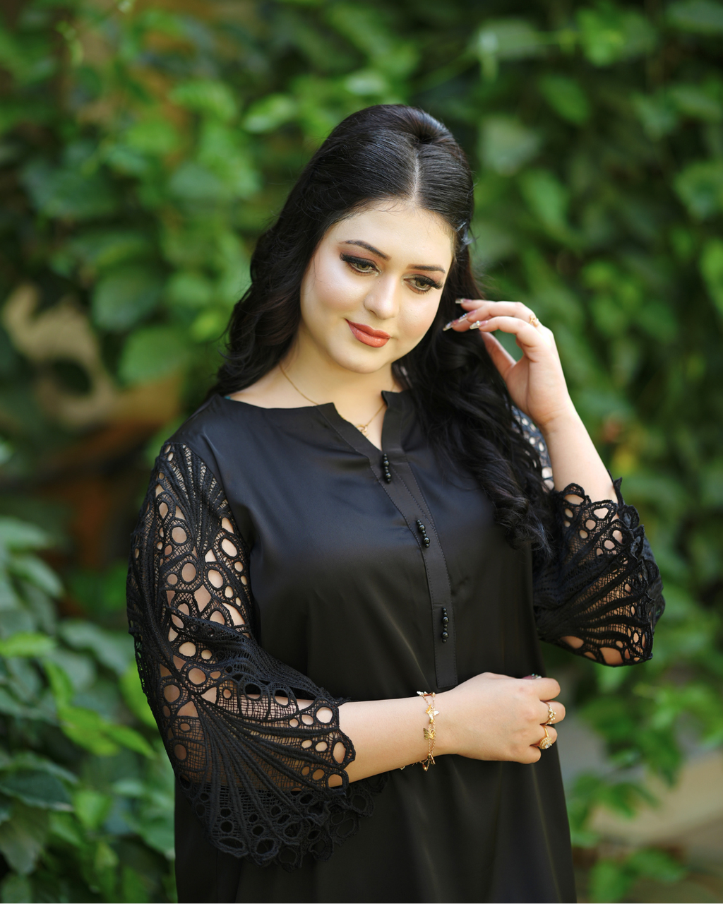 Midnight Lattice Silk Co-Ord Set