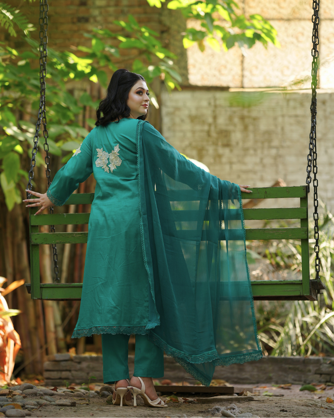 Emerald Flora Lawn Suit.