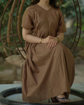 Earthy Elegance Box-Pleated Frock.