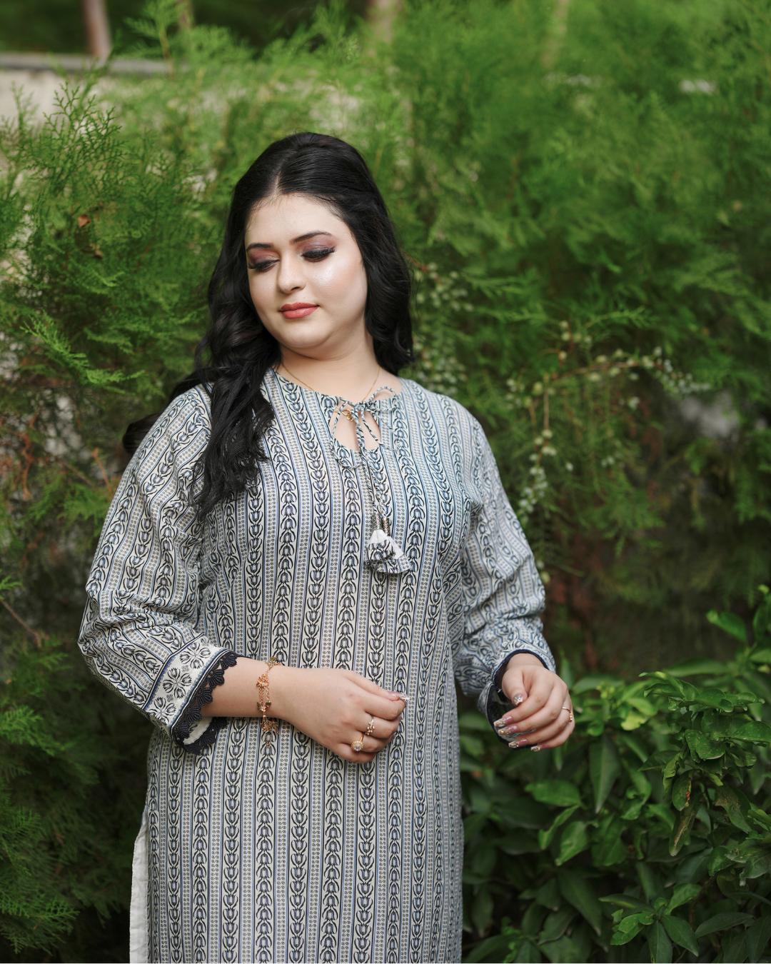 Slate Noir 3-Piece Printed Lawn Suit.