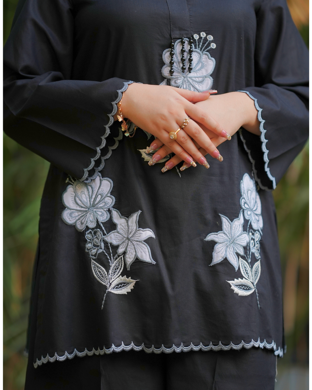 Midnight Bloom 2-Piece Embroidered.