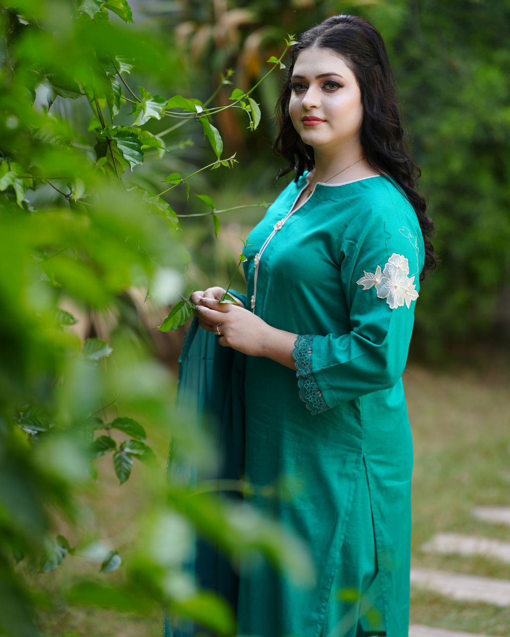 Emerald Flora Lawn Suit.