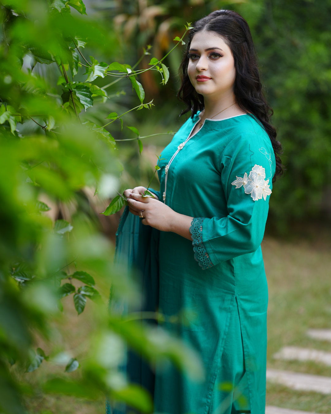 Emerald Flora Lawn Suit.