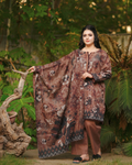 Cocoa Blossom 3-Piece Printed Lawn.