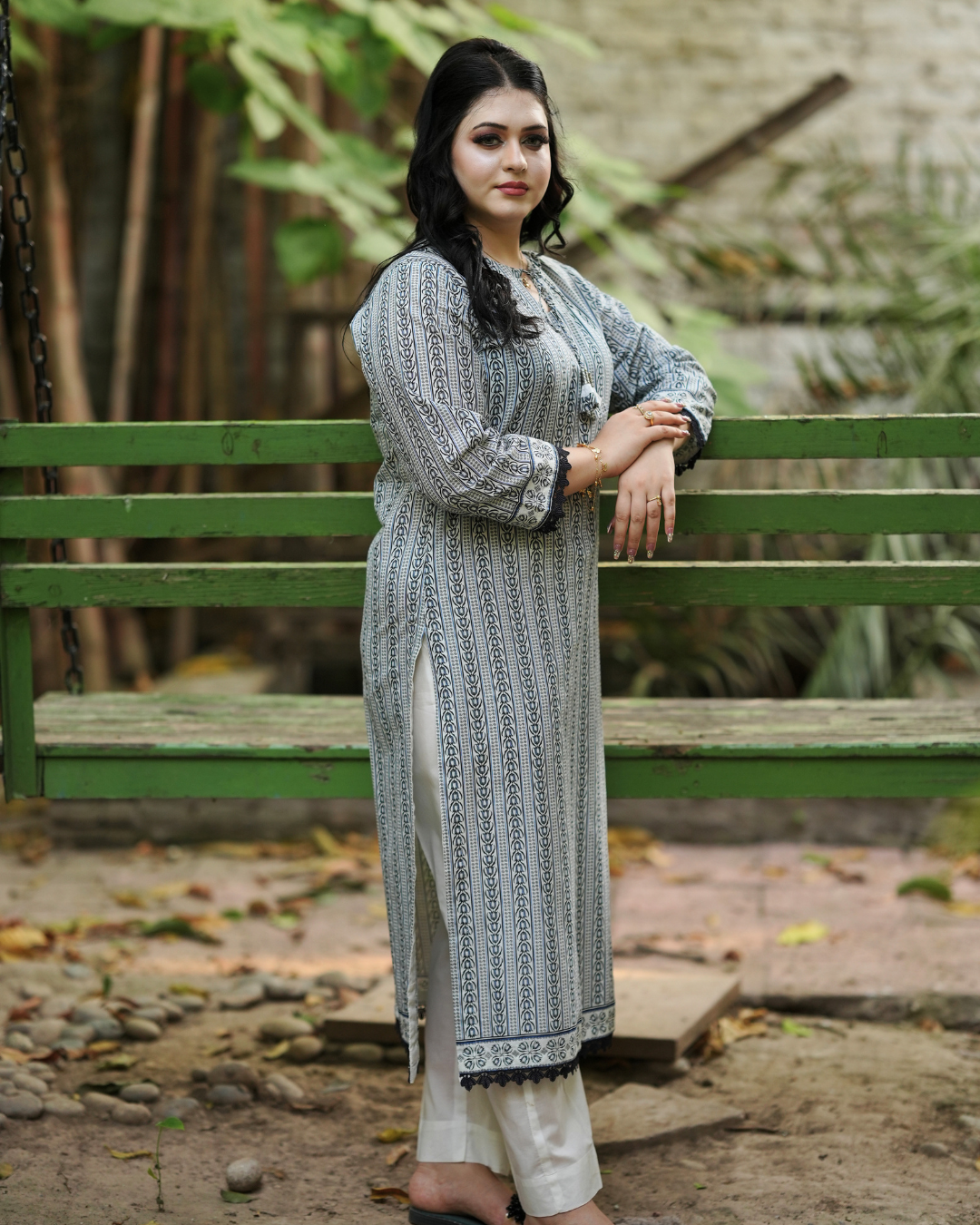 Slate Noir 3-Piece Printed Lawn Suit.